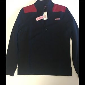 Vineyard Vines 1/4 zip navy/red pullover